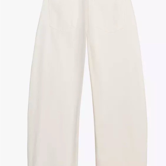 Zara Women's White Mid Waist Barrel Jeans ZW Collection - Picture 3 of 6